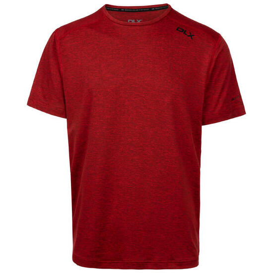 T-shirt homme Dlx Doyle manches courtes col rond rouge chiné
