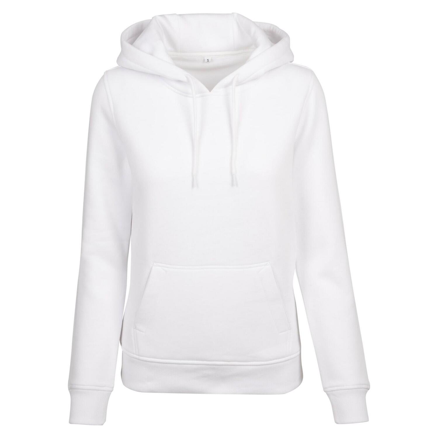 BUILD YOUR BRAND Womens Heavy Hoody/Sweatshirt (White)