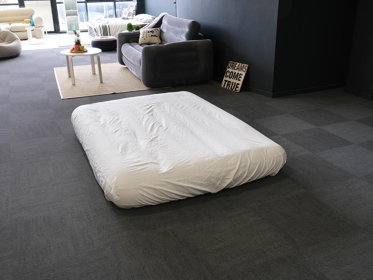 Pack matelas gonflable Downy gonfleur à pied 2 places  + Drap housse 2/4