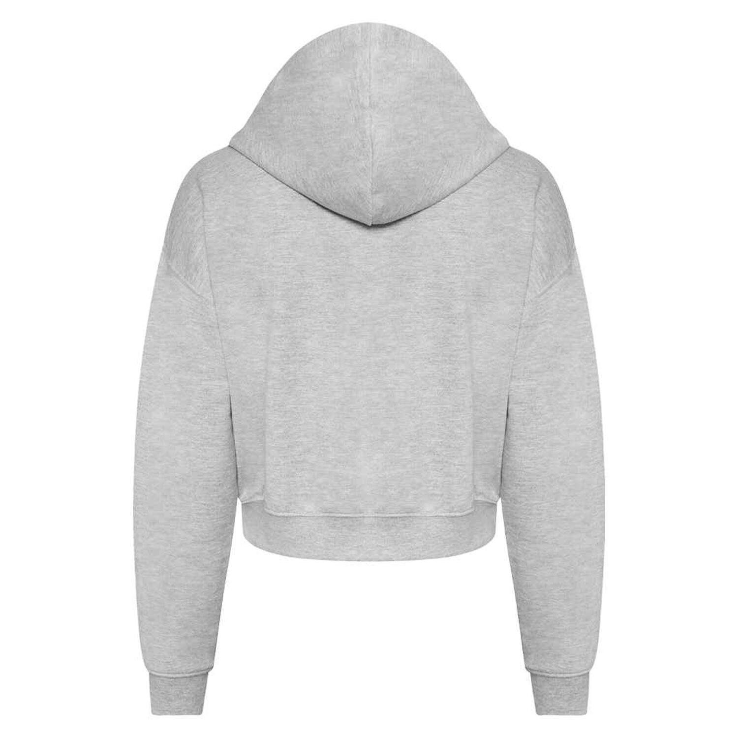 Womens/Ladies Cropped Hoodie (Grey Heather) 2/2