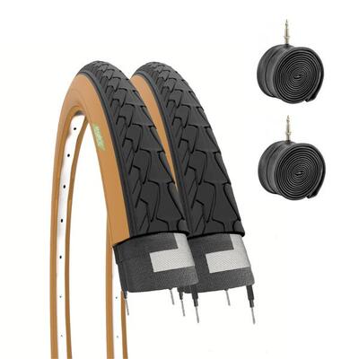 2 copertoni 700x35C (28-622)+ camere. bici trekking 700 x 35C nero stradale EV