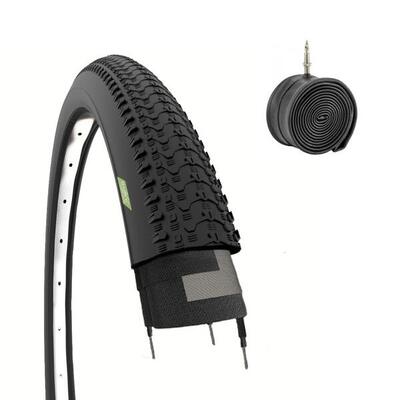 Copertone 26x1.95 (50-559)+ camera. pneumatico bici ibrida 26 x 1.95 mtb neri EV