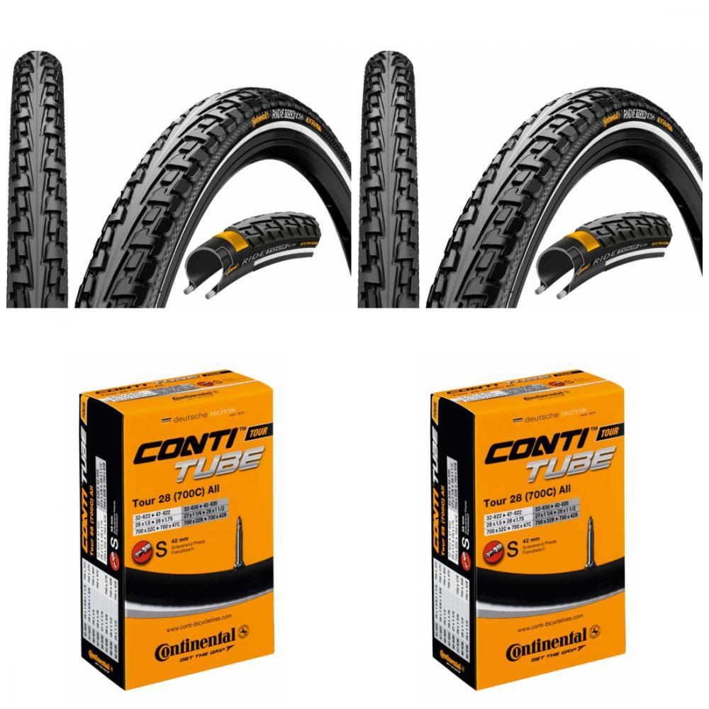 2x Reifen Continental Conti RideTour 28x1.75 + 2x Conti Schlauch SV 42mm 2/3