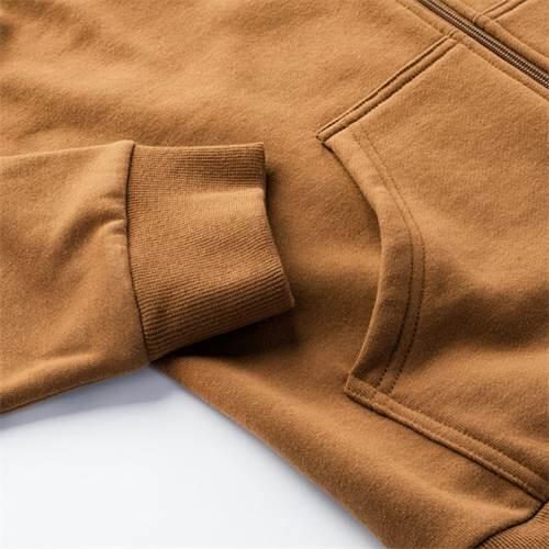 "Force" Hoodie mit durchgehendem Reißverschluss für Herren Braun 5/5