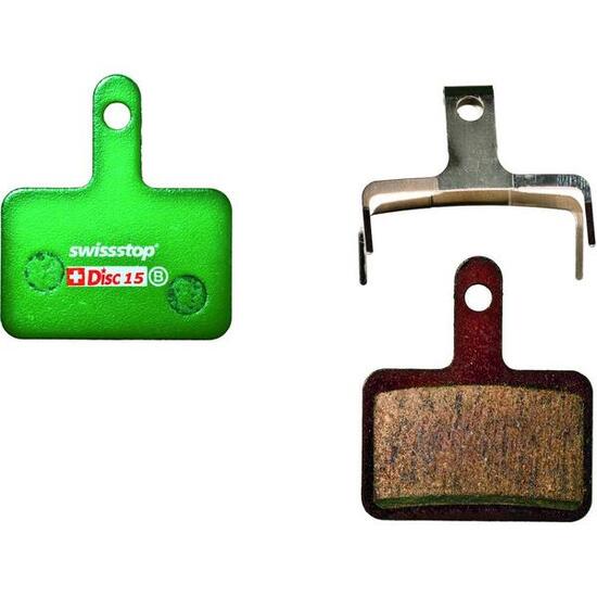 SwissStop 15 C Disc Bremsbeläge Grün - Organische Shimano Bremsbeläge mit her...