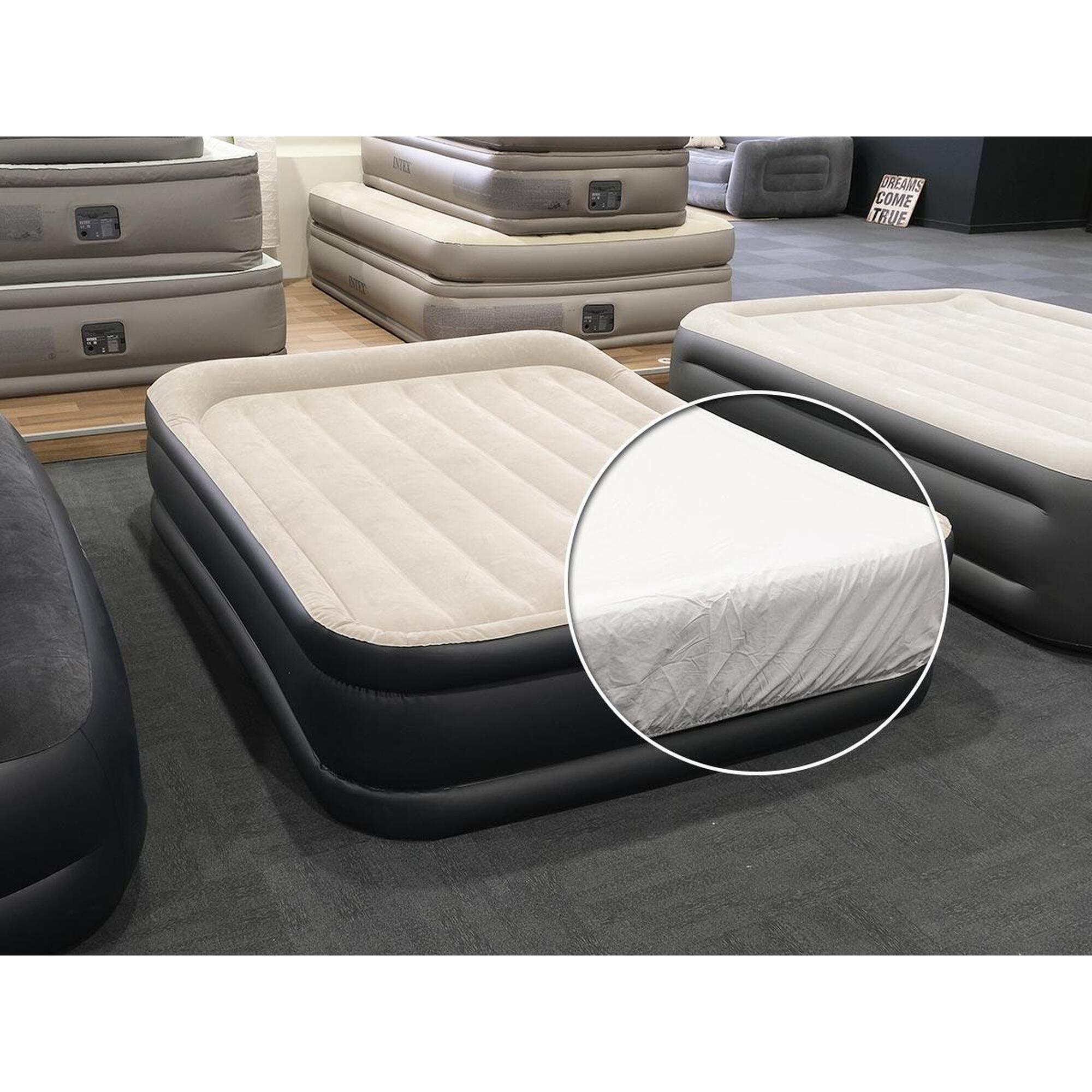 Intex - Pack Matelas Gonflable Deluxe Pillow Rest Raised 2 Places  + Drap Housse - Lit De Camps - Beige - No Size - Decathlon