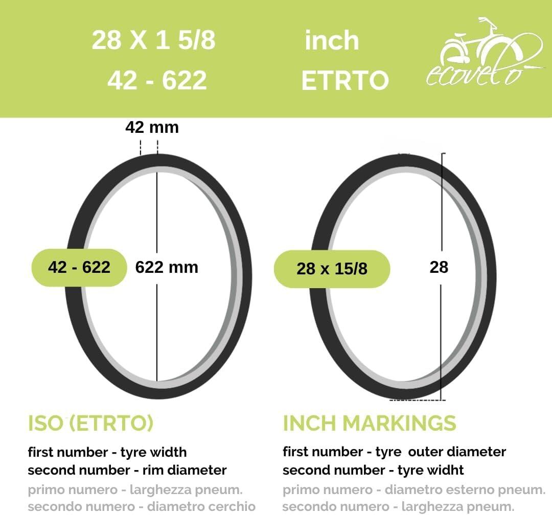 Copertone 700 x 40C (42-622)+ camera, pneumatico slick 700 x 40C trekking mtb EV 2/5