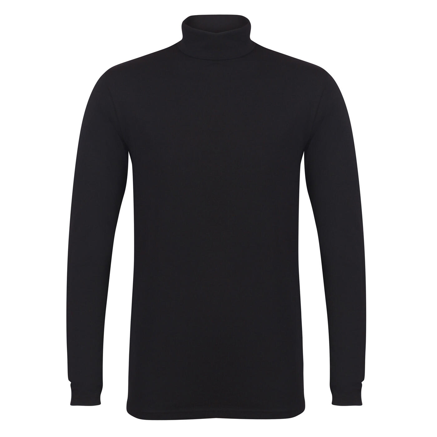 Mens Feel Good Stretch Roll Neck Top (Black) 1/2