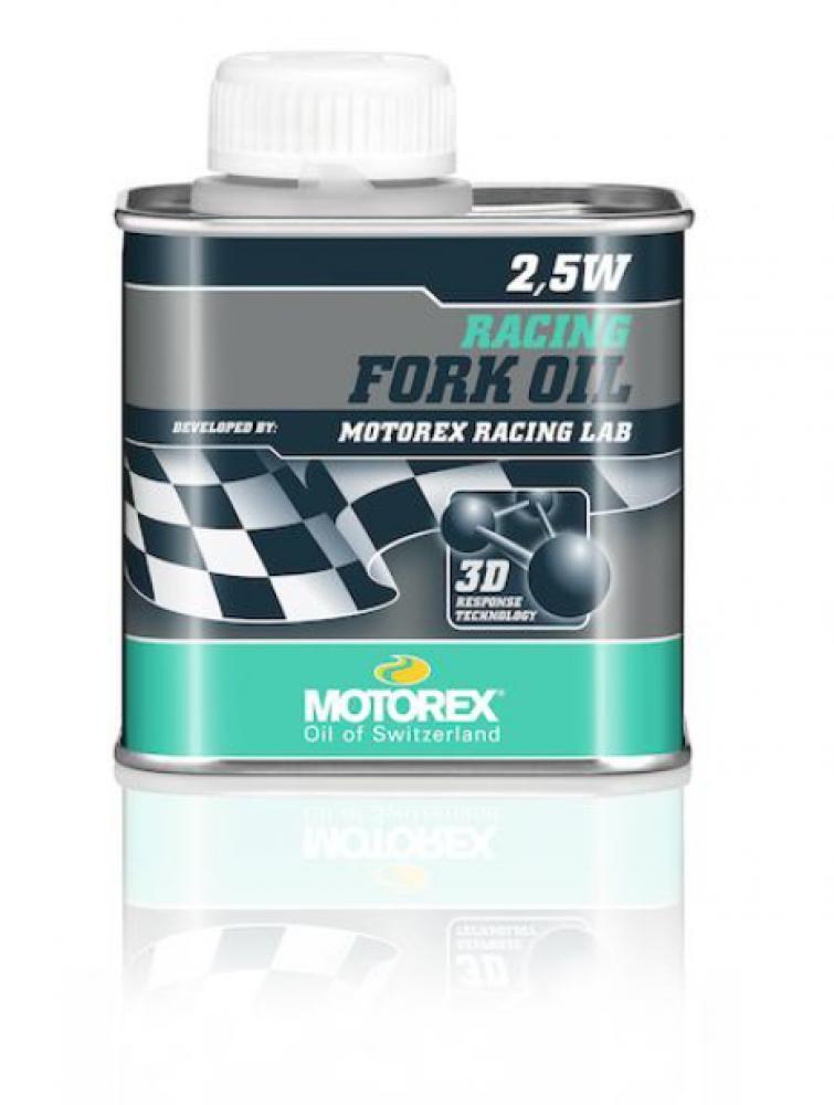 Garrafa de lata de óleo de garfo Motorex Racing 2,5W 2/3