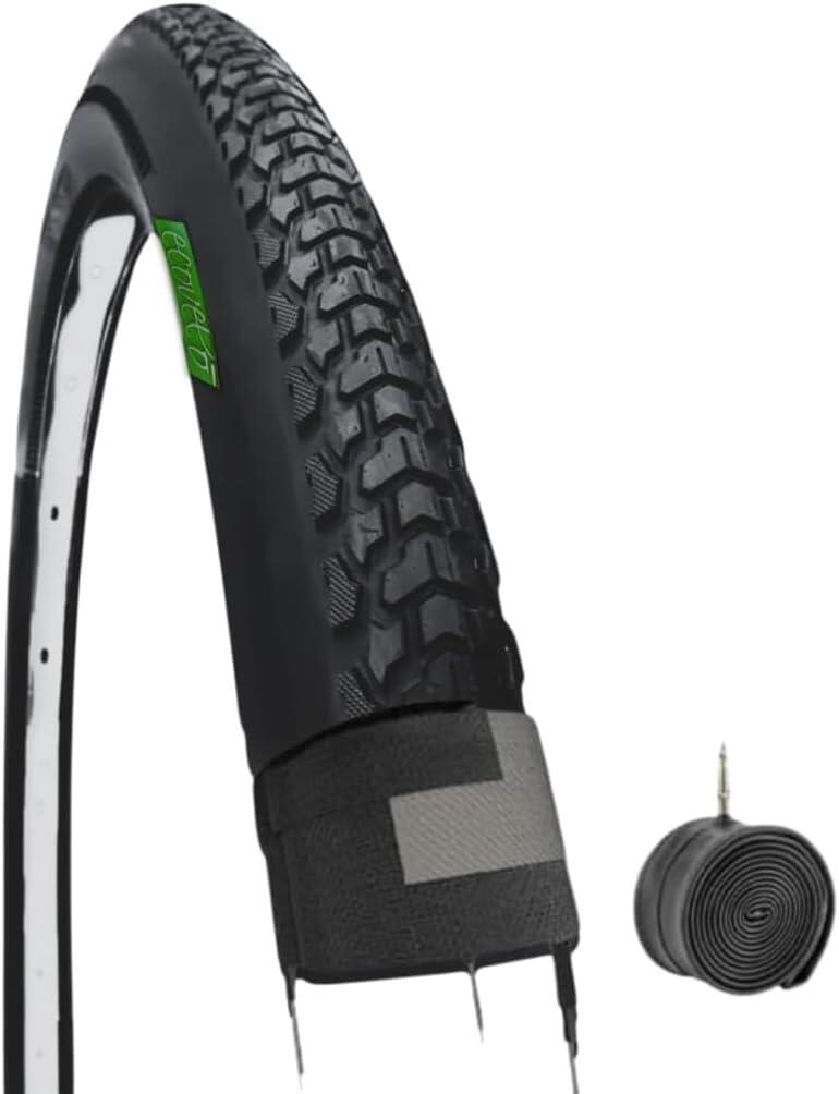 ECOVELO Copertone 700 x 40C (42-622)+ camera, pneumatico slick 700 x 40C trekking mtb EV