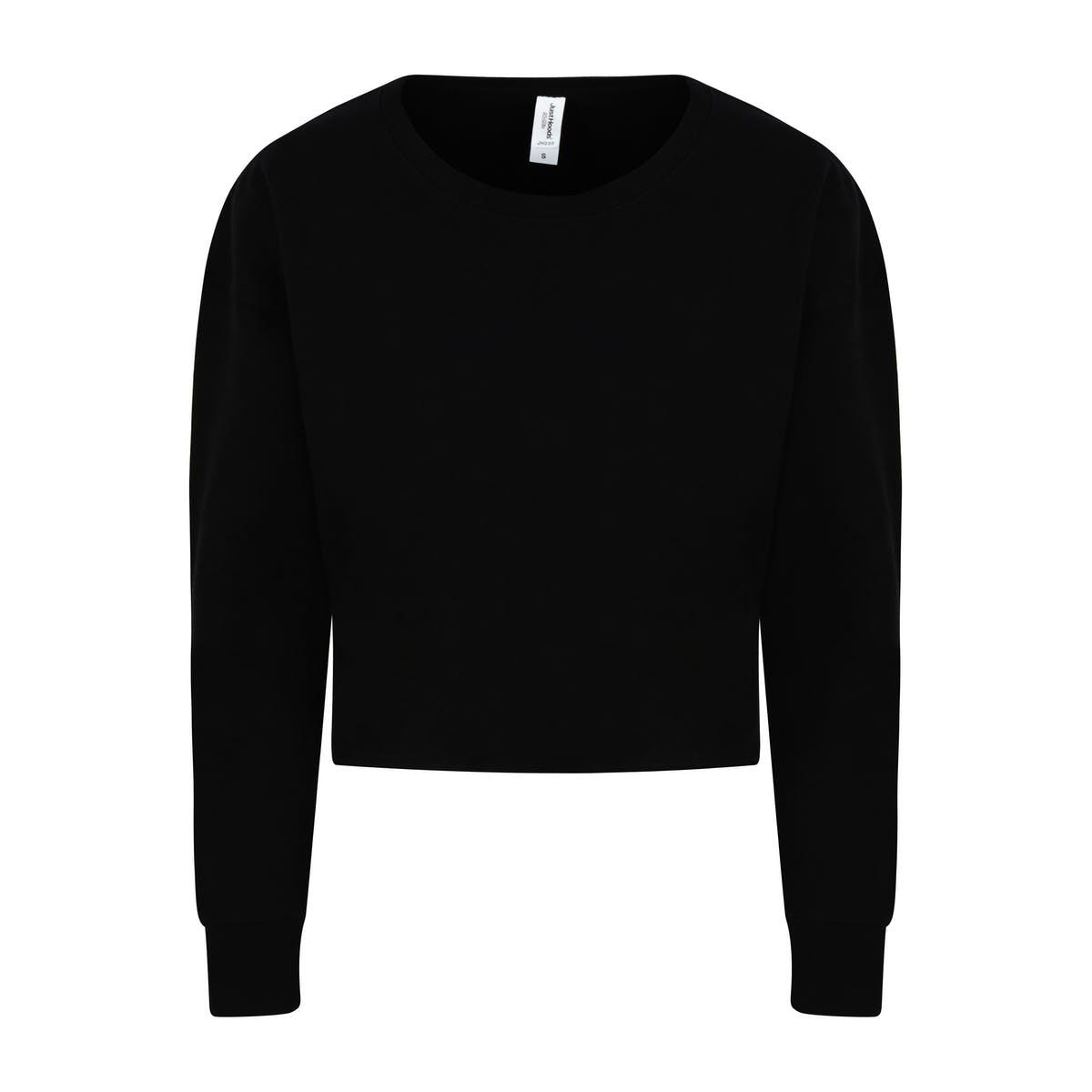 AWDIS Hoods Womens/Ladies Cropped Sweatshirt (Deep Black)