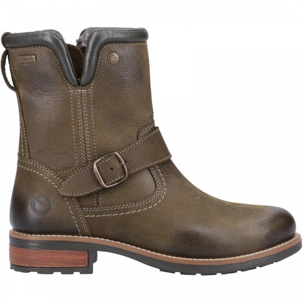 COTSWOLD Cotswold Kinsham | Khaki | Waterproof | Ladies Zip-up Biker Boots COL: