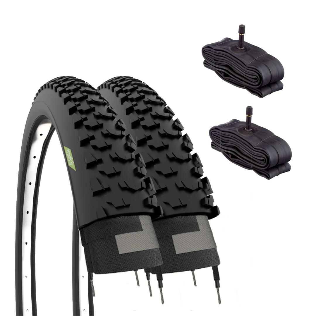 ECOVELO 2 copertoni 24x1.95 (50-507) + camere, pneumatici mtb 24 x 1.95 tassellati EV