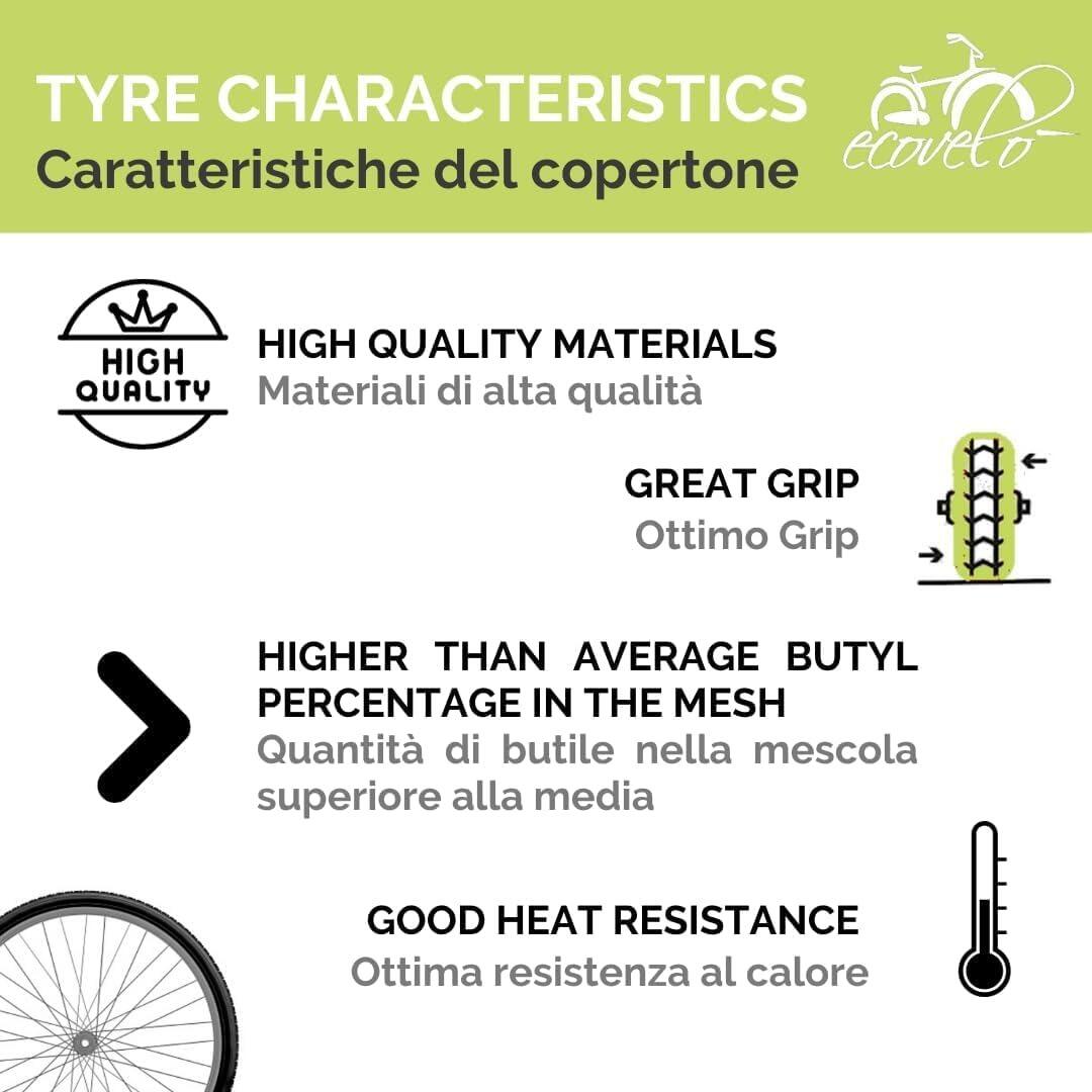 Copertone 700 x 40C (42-622)+ camera, pneumatico slick 700 x 40C trekking mtb EV 3/5