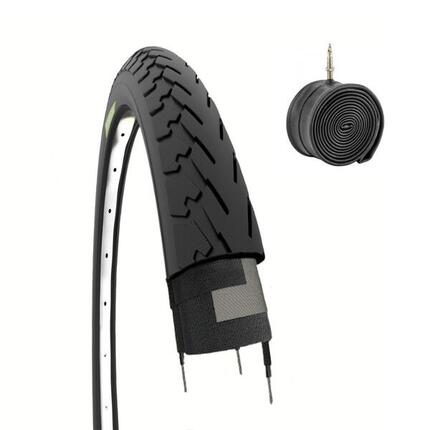 Pneu 700x28C (28-622)+chambre, pneu vélo 700 x 28C slick trekking EV
