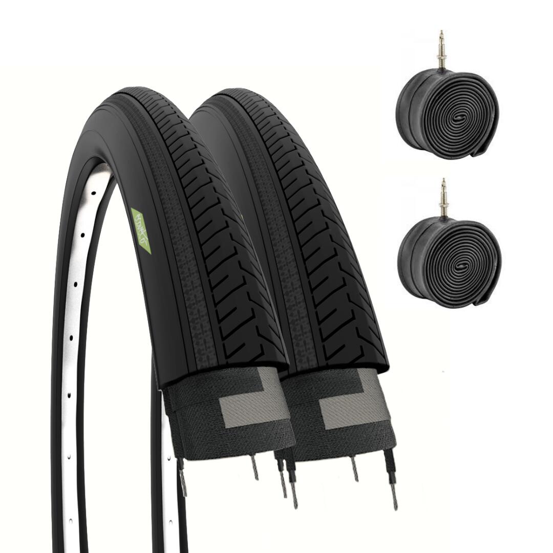 ECOVELO 2 copertoni 27x1 1/4 (32-630)+ camere, pneumatici citybike 27 x 1 1/4 vintage EV