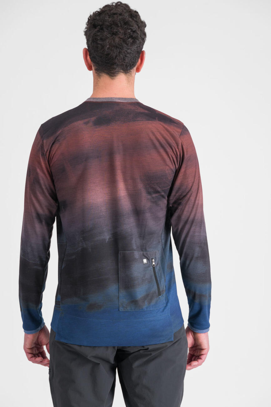 Sportful Flow Camiseta de manga larga Giara Azul/Rojo 4/4