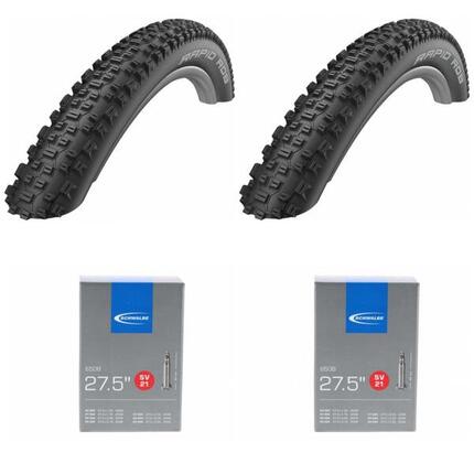 2x Schwalbe Drahtreifen RAPID ROB 27.5x2.25 + 2x Schwalbe Schlauch SV21