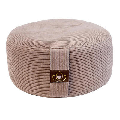 Lotus meditatiekussen eco rib taupe rond