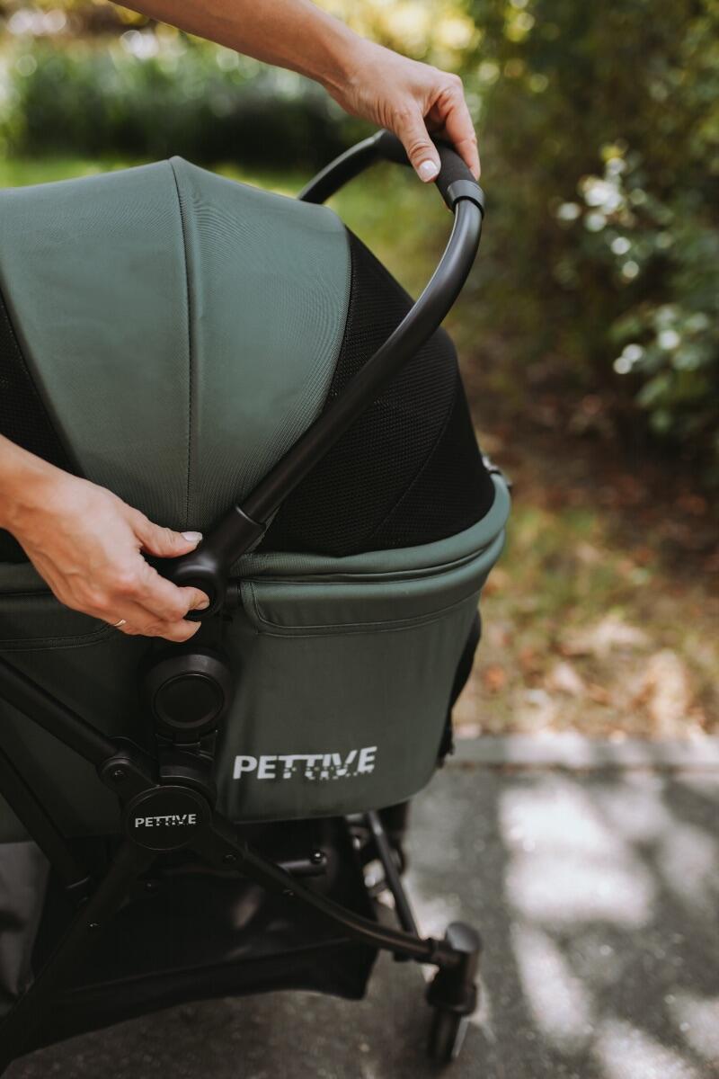 Poussette 3-en-1 pour chien ou chat S.RIDER verte jusqu'à 20 kg 6/7