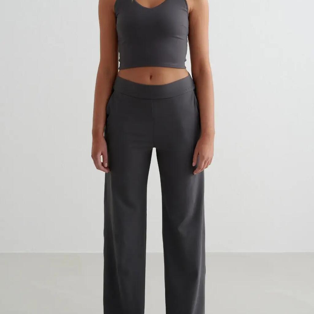 Women's Pants High-Waisted Relaxed Wide-Leg Sense Shadow Grey