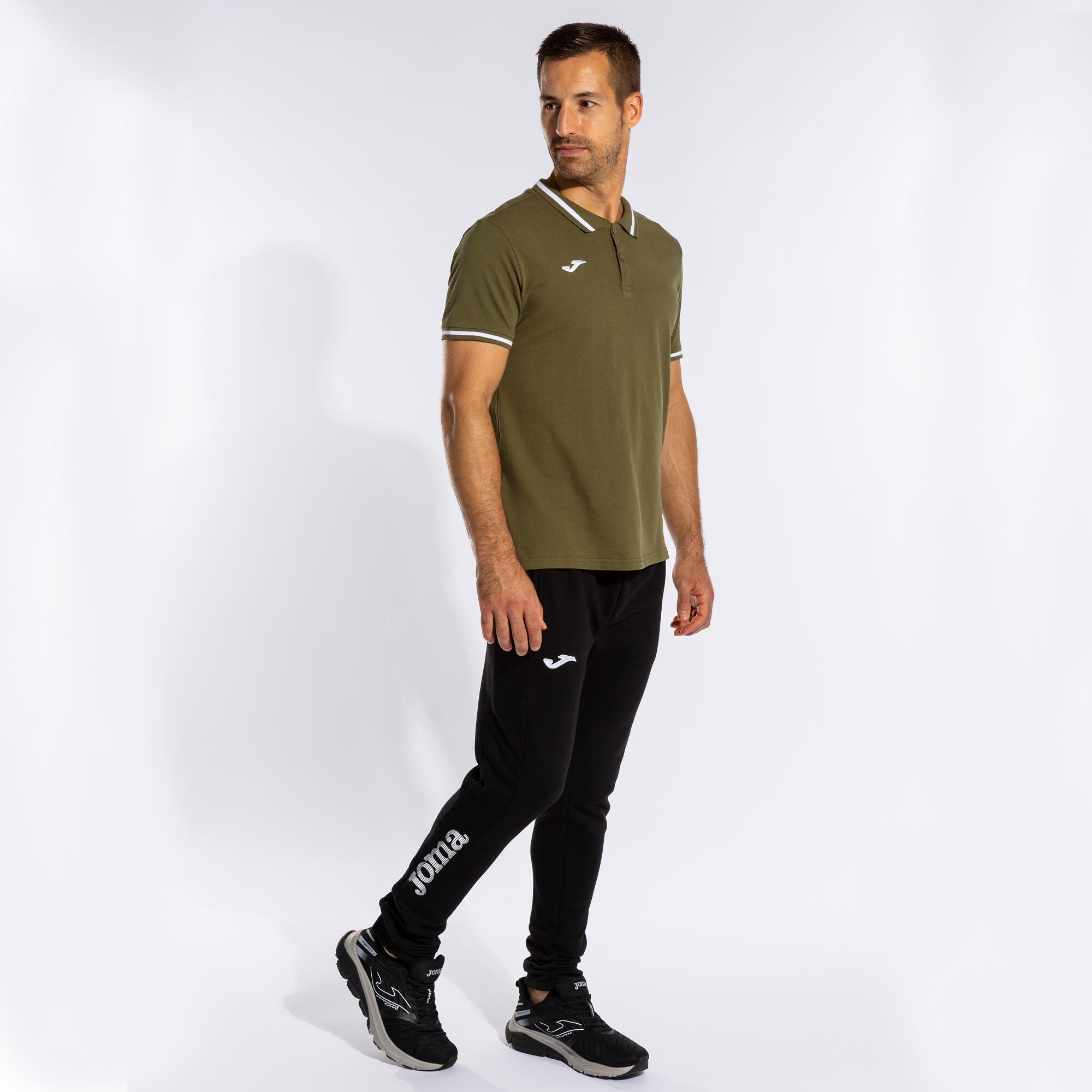 Joma Polo Confort II Khaki M - 100% Baumwoll-Piqué 5/5
