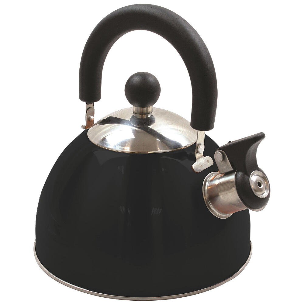 HIGHLANDER Highlander Forces Deluxe Stainless Steel Whistling Kettle Black