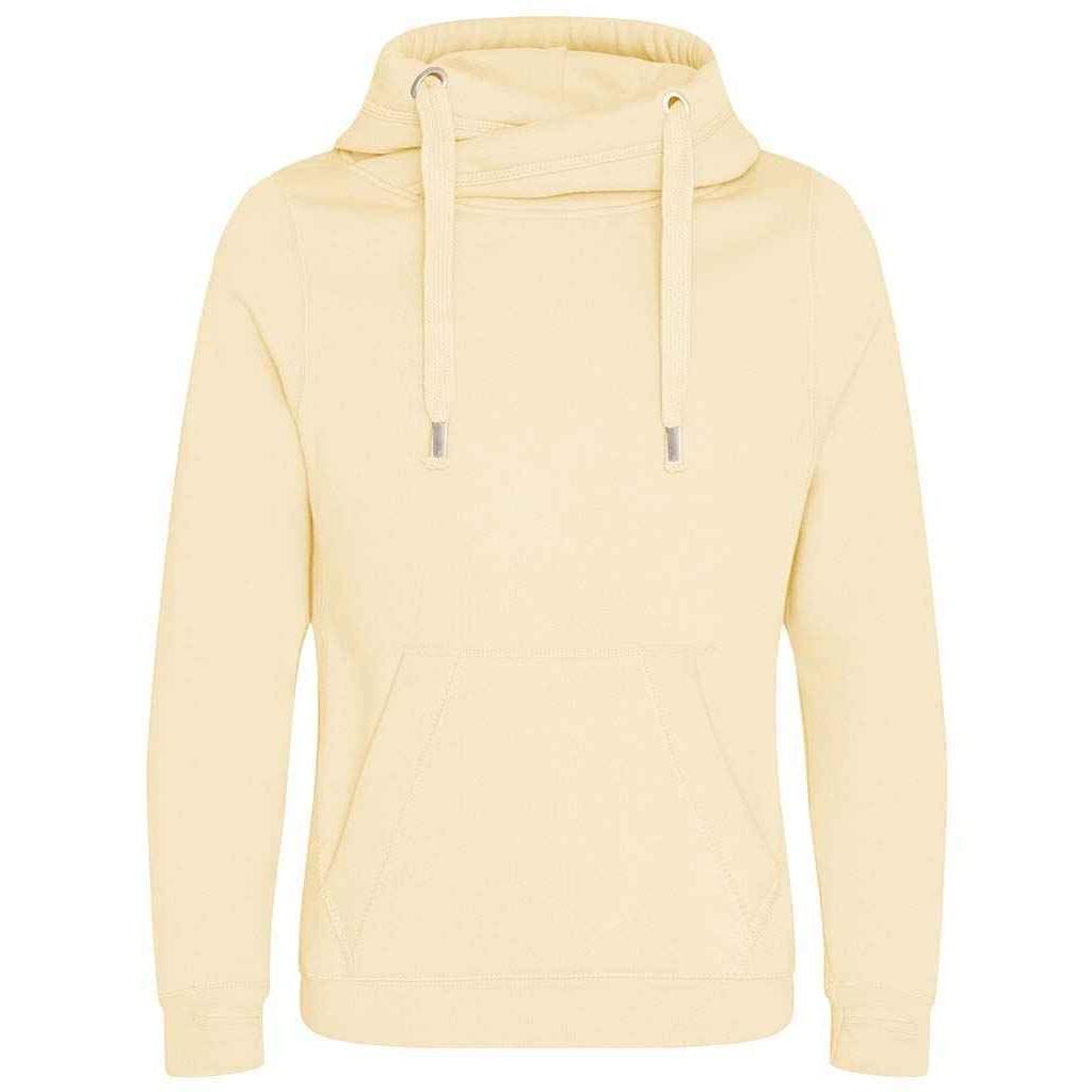 AWDIS Unisex Adult Crossover Collar Hoodie (Vanilla)