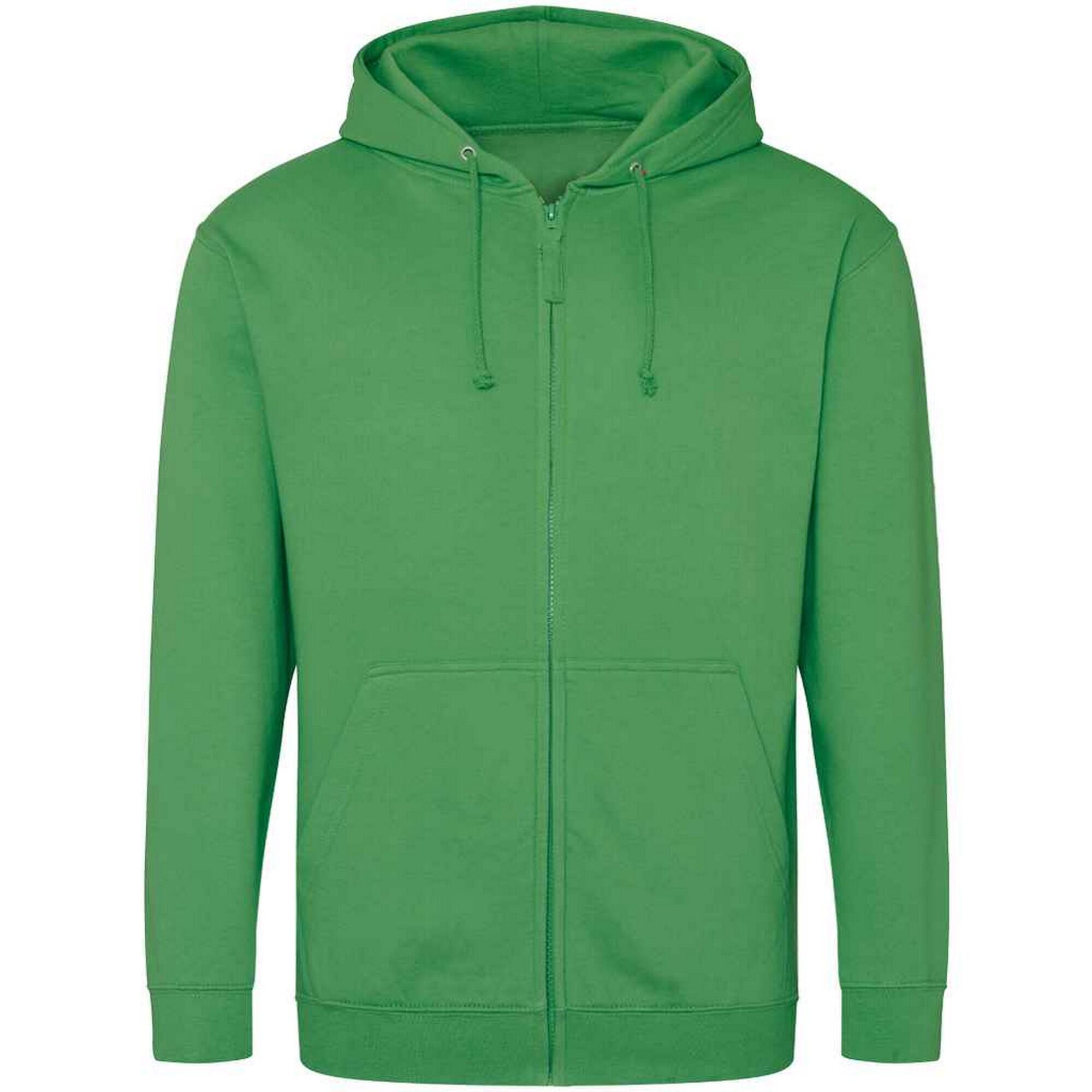 AWDIS Mens Full Zip Hoodie (Kelly Green)