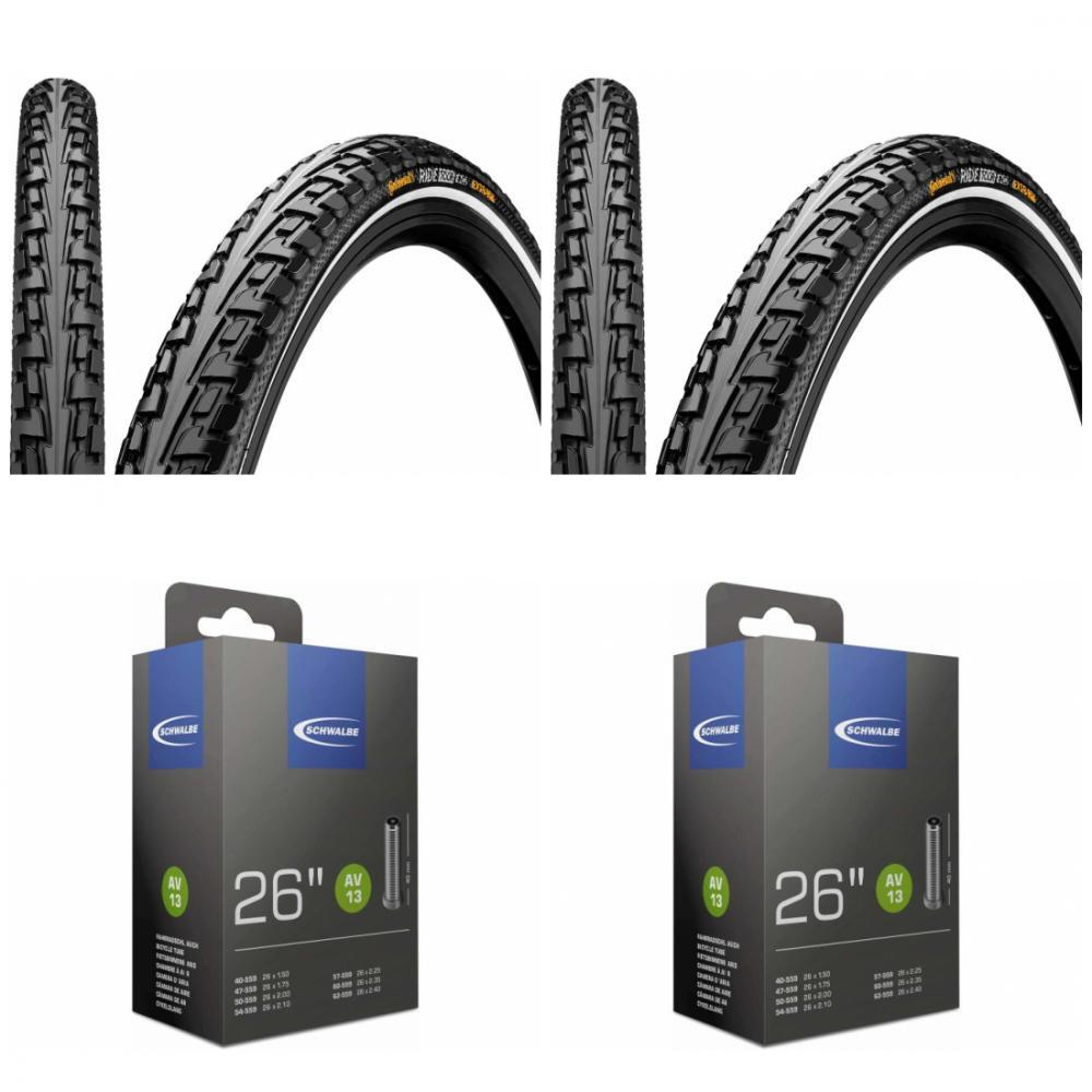 2x Reifen Continental Conti Ride Tour 26x1.75 + 2 x Schlauch Schwalbe AV13 40... 2/2