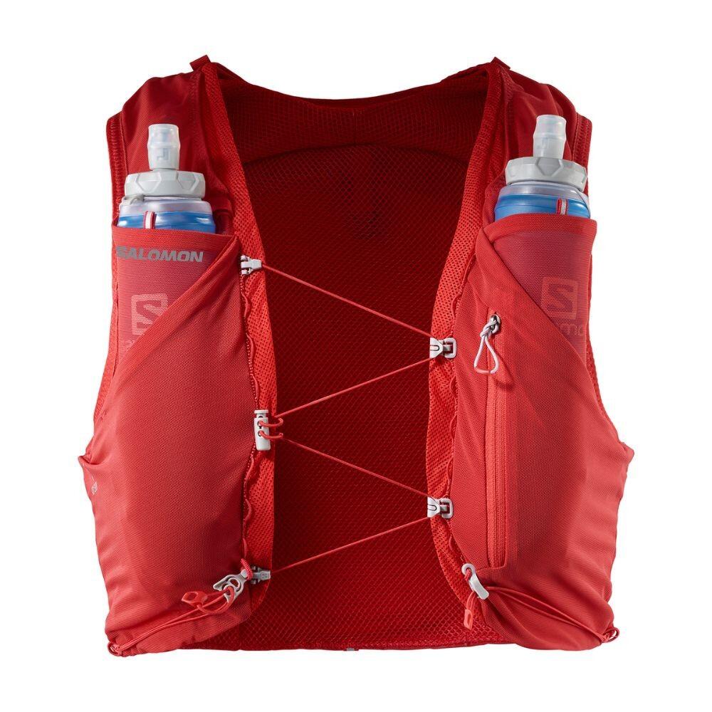 Adv Skin 5 +2 Soft Flask Vest Goji Berry / Ebony corrida Unisex Vermelho Salomon