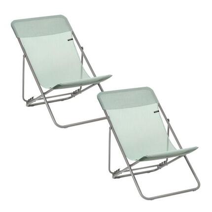 Lot de 2 Transats jardin pliants multi-positions - MAXI TRANSAT - Orange