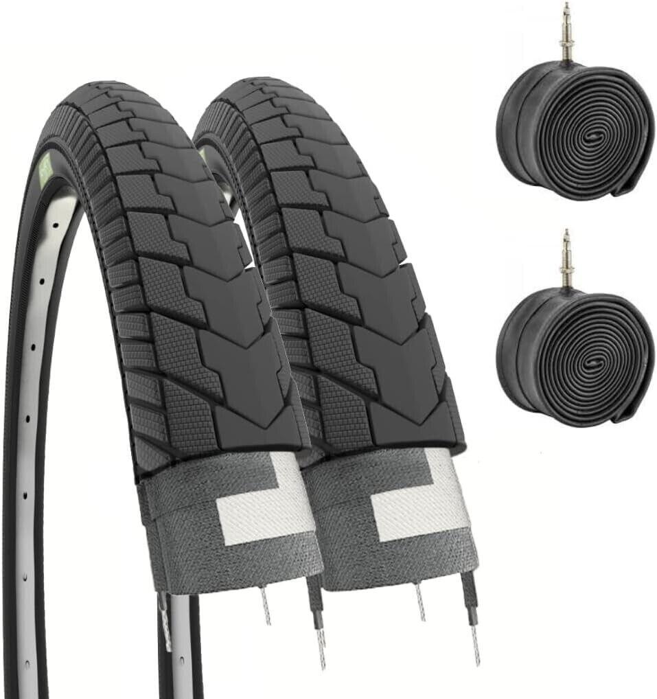 ECOVELO 2 Copertoni Bici 26 Nero + 2 Camere Bicicletta 26x13/8 Olanda Gomme EV