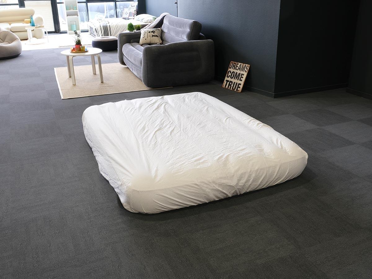 Pack matelas gonflable Single High 2 places  + Drap housse 2/4