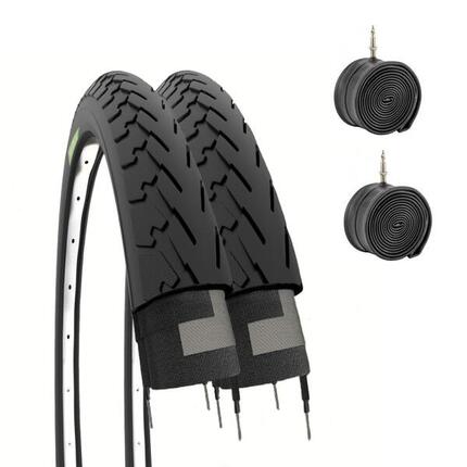 2 pneus 26x1.50 (40-559) + chambres à air, pneus VTT ville slick 26 x 1.50 EV