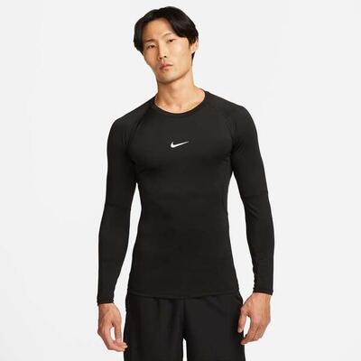 Maglie maniche lunghe da palestra uomo nike nero