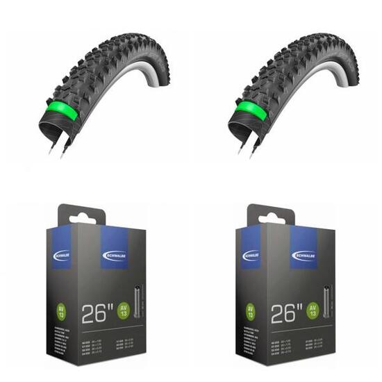2x Schwalbe Drahtreifen SMART SAM PLUS 26x2.25 + 2x AV13 lose