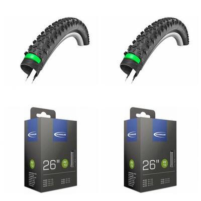 2x Schwalbe Drahtreifen SMART SAM PLUS 26x2.25 + 2x AV13 lose