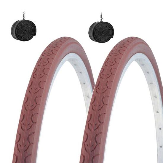 2 copertoni 700x35C+camere pneumatici bici stradali 700 x 35C vintage adulto EV