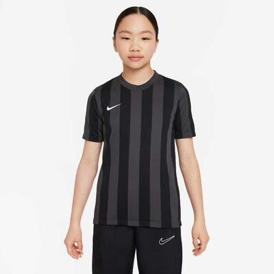 Nike gestreept divisie iv korte mouwen jersey kinderen - antraciet/zwart