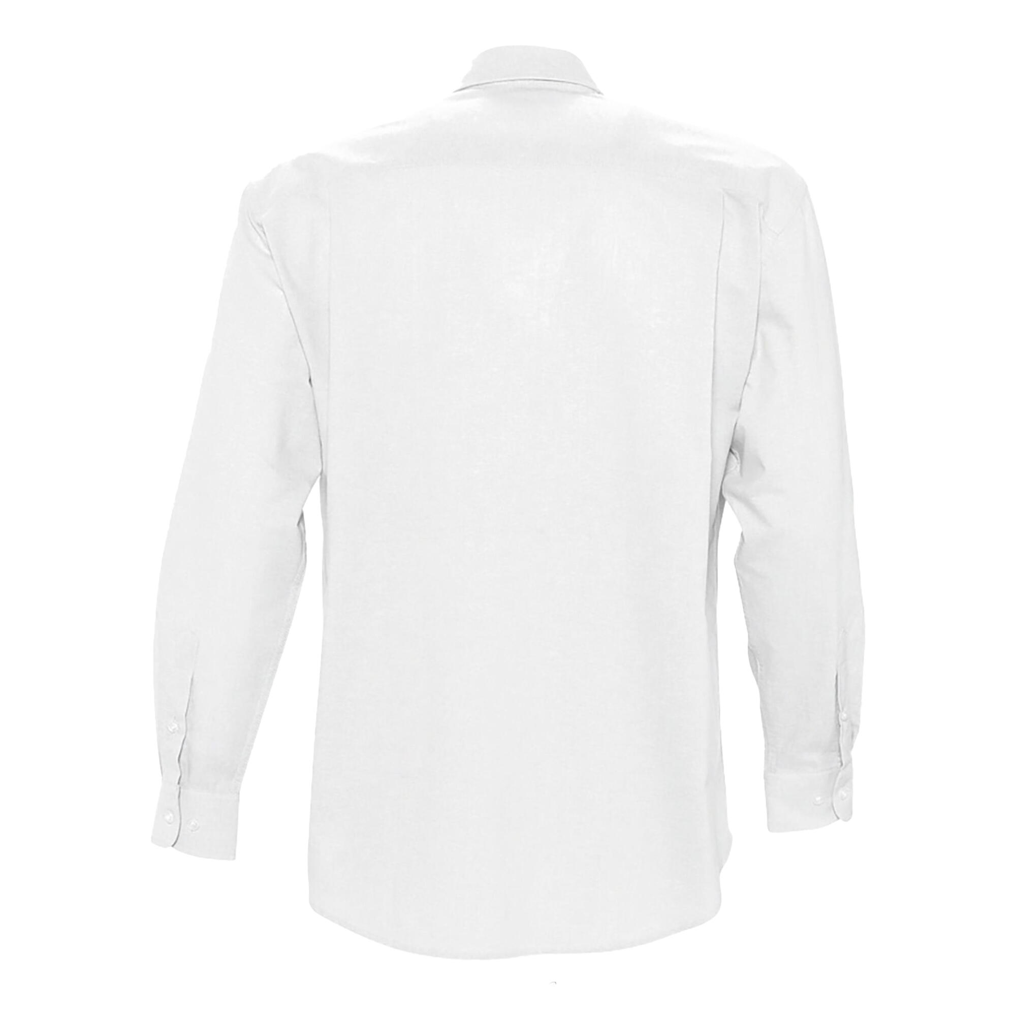 Camisa de manga comprida Boston para homem (Branco) 2/4