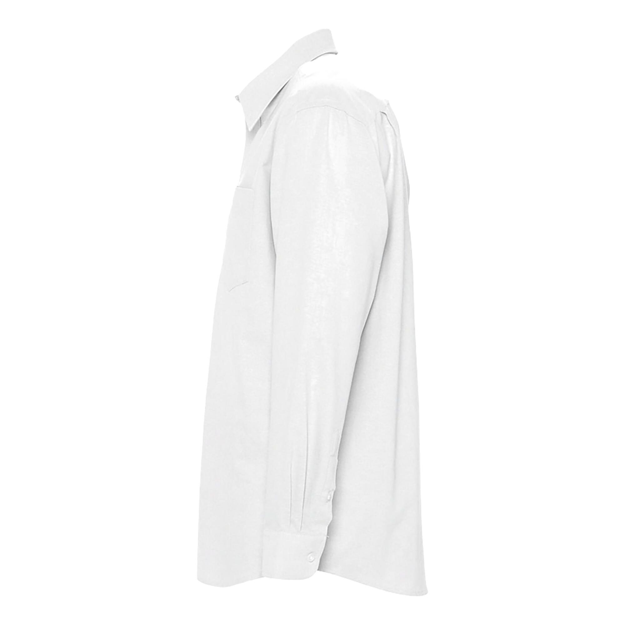 Camisa de manga comprida Boston para homem (Branco) 3/4