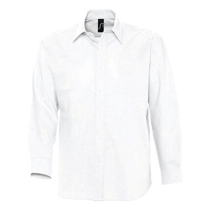 Heren Boston shirt met lange mouwen (Wit)