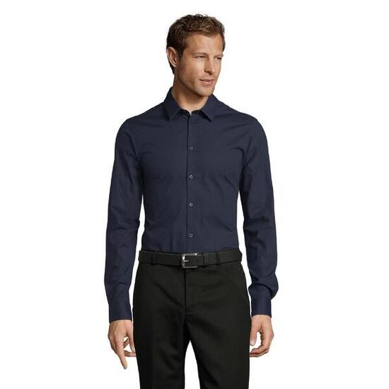 Heren Blake Stretch Shirt Met Lange Mouwen (Donkerblauw)