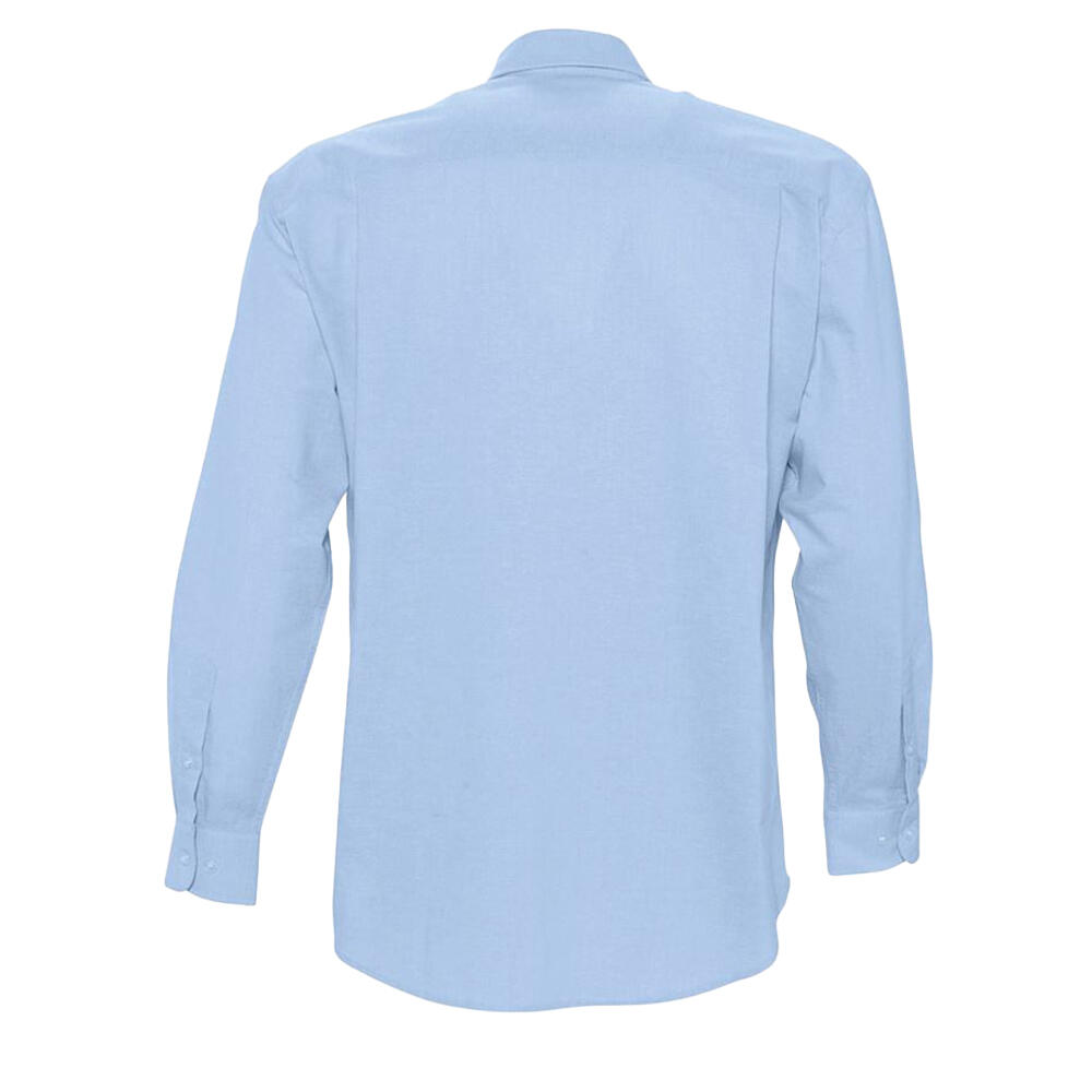 Camisa de manga comprida masculina de Oxford (Azul Céu) 2/4