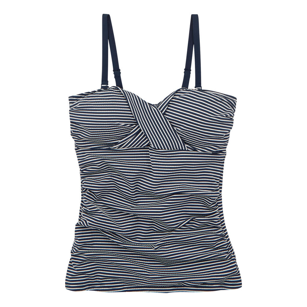 Womens/Ladies Aceana III Seeksucker Tankini Top (Navy/White)