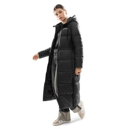 Damen Lifestyle langer steppmantel Finland Schwarz