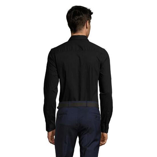 Heren Blake Stretch Shirt Met Lange Mouwen (Zwart)