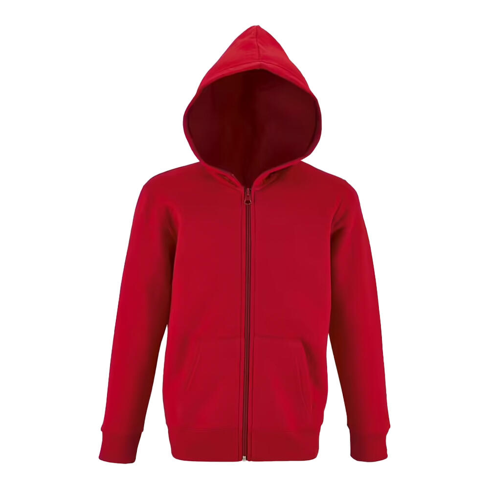 Childrens/Kids Stone Full Zip Hoodie (Red)