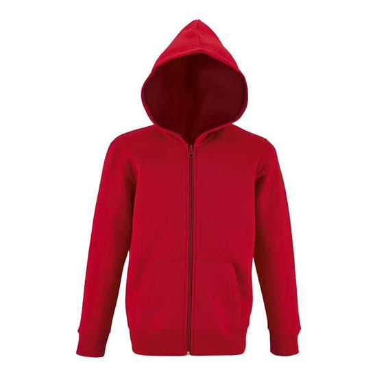 Felpa Con Cappuccio E Zip Intera Bambini SOLS Stone Rosso